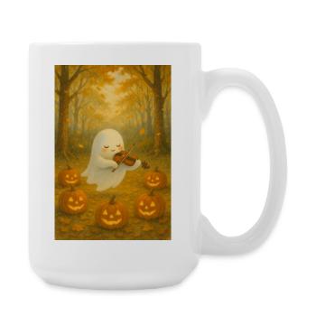 Cute Halloween Ghost in Autumn - Large Mug 440 ml - white - Right