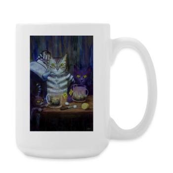 Cats and Rats Enjoy a Tea Party - Large Mug 440 ml - white - Right