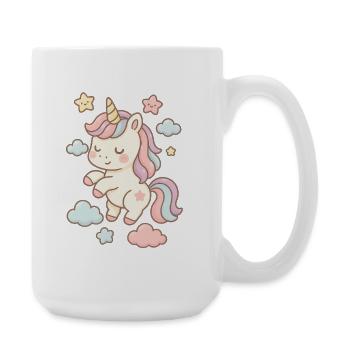 Belle illustration de licorne avec motif pastel - Grande tasse 440 ml - blanc - Droite