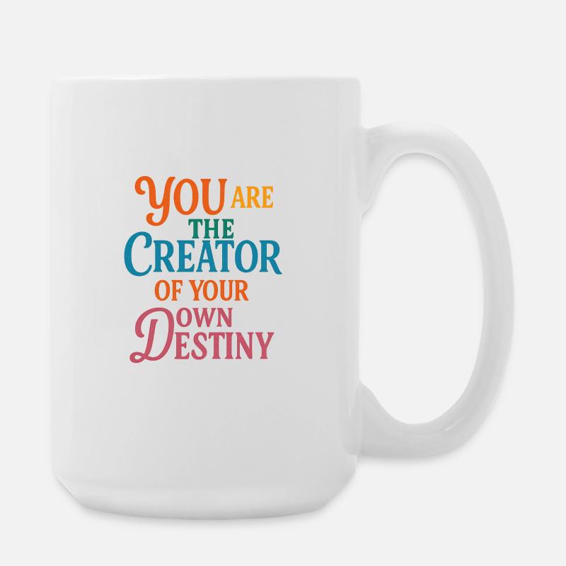 Destiny Quote Art - Large Mug 440 ml - white