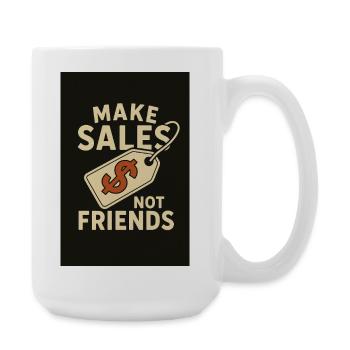 Make Sales Not Friends T-Shirt Design - Large Mug 440 ml - white - Right