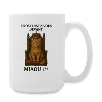 Chat Royal sur son Trône - Grande tasse 440 ml - blanc - Droite