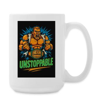 Unaufhaltsames Champion-Wrestling-Design - Große Tasse 440 ml - Weiß - Rechts