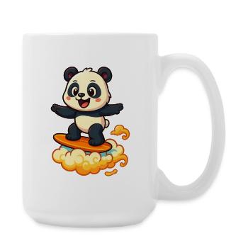 Panda Surfer dessin animé Design - Grande tasse 440 ml - blanc - Droite