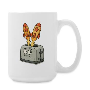 Des fusées spatiales dans le grille-pain - Grande tasse 440 ml - blanc - Droite