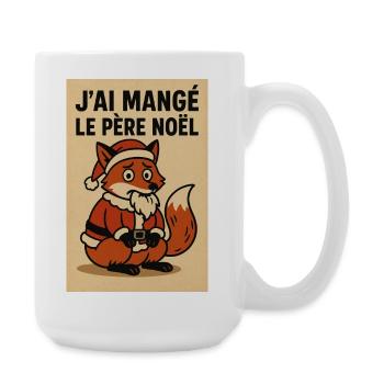 Festlicher Weihnachtsfuchs im Weihnachtsmann Kostüm - Große Tasse 440 ml - Weiß - Rechts