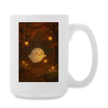Ghost in the autumn forest - Large Mug 440 ml - white - Right