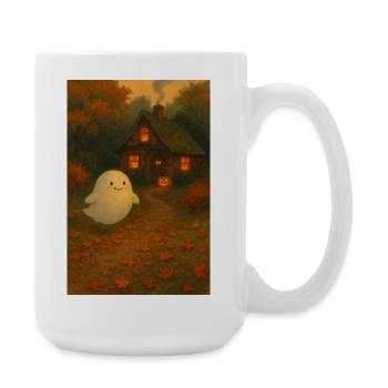 Ghost in the autumn forest - Large Mug 440 ml - white - Right