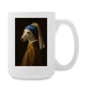 Dog Portrait Artistic Print - Large Mug 440 ml - white - Right
