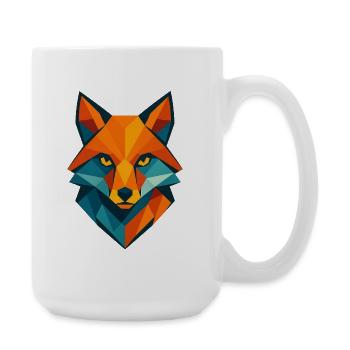 Fox | Fox Head Print / Print / Design - Large Mug 440 ml - white - Right