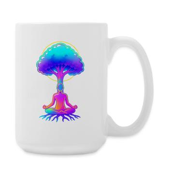 Neon Tree of Meditation - Large Mug 440 ml - white - Right
