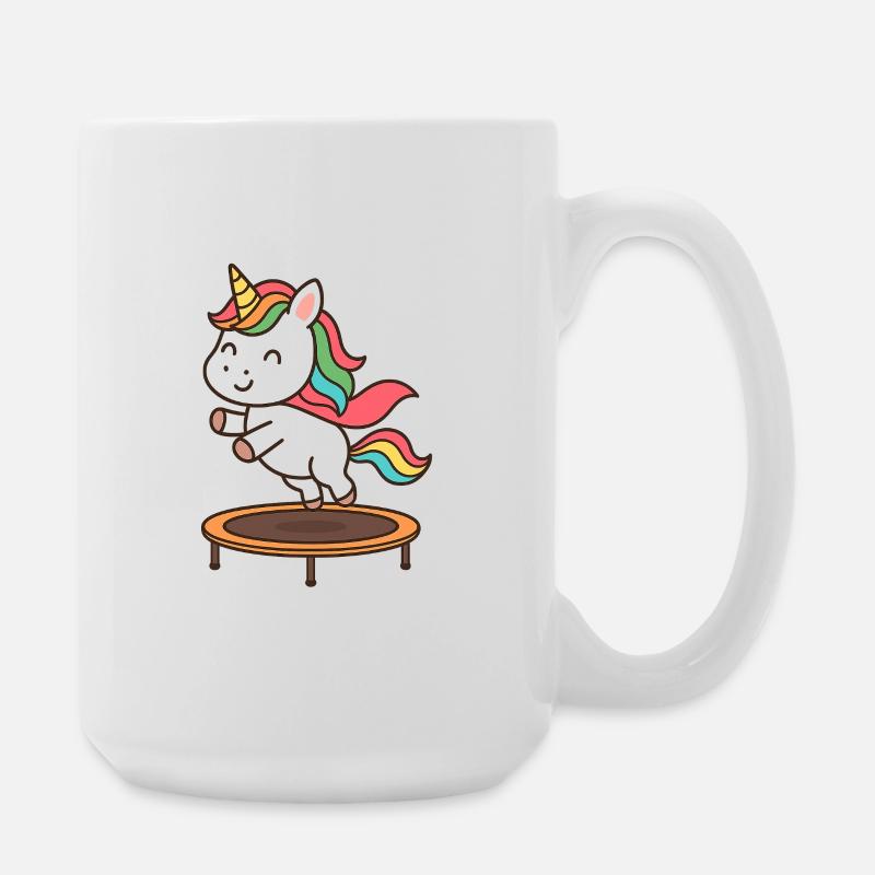Trampolin Einhorn Sprungzauber - Große Tasse 440 ml - Weiß