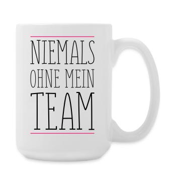 niemals_ohne_team_01 - Large Mug 440 ml - white - Right