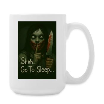 Jeff der Killer Pssst... Gehe zu Schlafmesser Art Dark - Große Tasse 440 ml - Weiß - Rechts