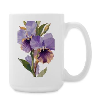 Purple Flowers - oil on canvas - Large Mug 440 ml - white - Right