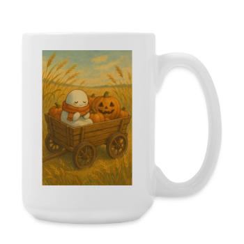 Halloween Geist Ernte - Große Tasse 440 ml - Weiß - Rechts