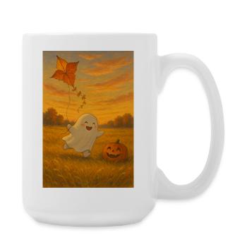 Halloween Ghost in Autumn - Large Mug 440 ml - white - Right