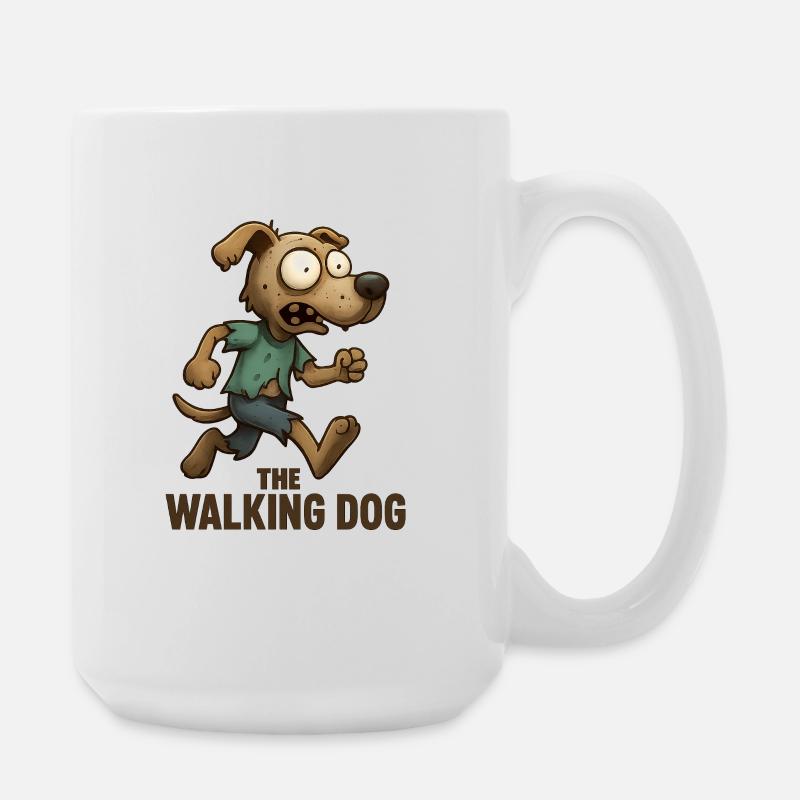 Le chien qui marche : course désespérée - Grande tasse 440 ml - blanc