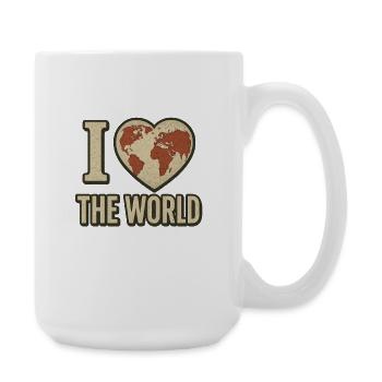 I Love the World Heart Print - Large Mug 440 ml - white - Right
