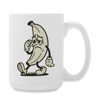 Sad Banana Cartoon Character - Large Mug 440 ml - white - Right