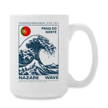 Nazaré Praia do Norte Welle - Große Tasse 440 ml - Weiß - Rechts