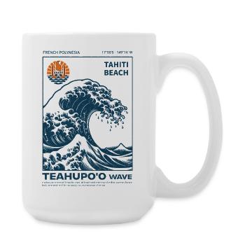 Teahupo'o Wave Tahiti Ocean Blue - Large Mug 440 ml - white - Right