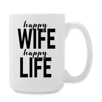 Happy Hand Lettering Double Motif - Grande tasse 440 ml - blanc - Droite
