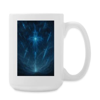 Croix de foudre dans la tempête - Grande tasse 440 ml - blanc - Droite