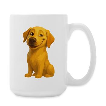 Dessin animé du Labrador souriant - Motif de chien drôle - Grande tasse 440 ml - blanc - Droite