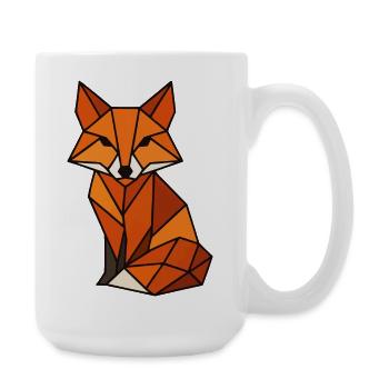 Geometric Fox Triangles - Large Mug 440 ml - white - Right