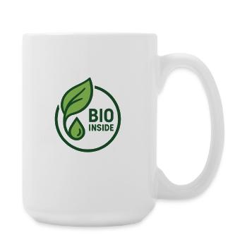 Chemise à logo organique à l’intérieur des feuilles - Grande tasse 440 ml - blanc - Droite