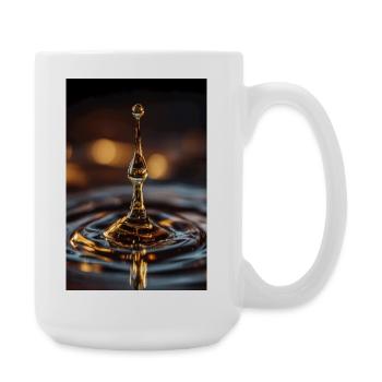 Golden Water Drop Splash - Large Mug 440 ml - white - Right