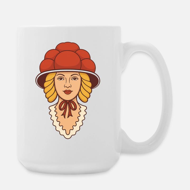Bollenhut Mädchen - Große Tasse 440 ml - Weiß