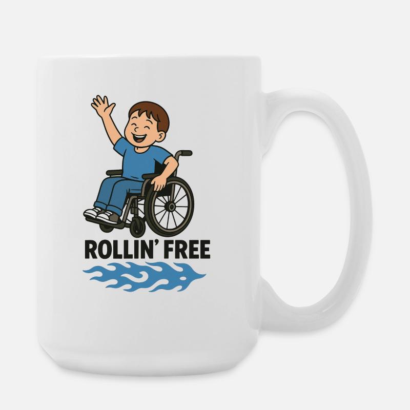 Rollin'Free Boy - Large Mug 440 ml - white