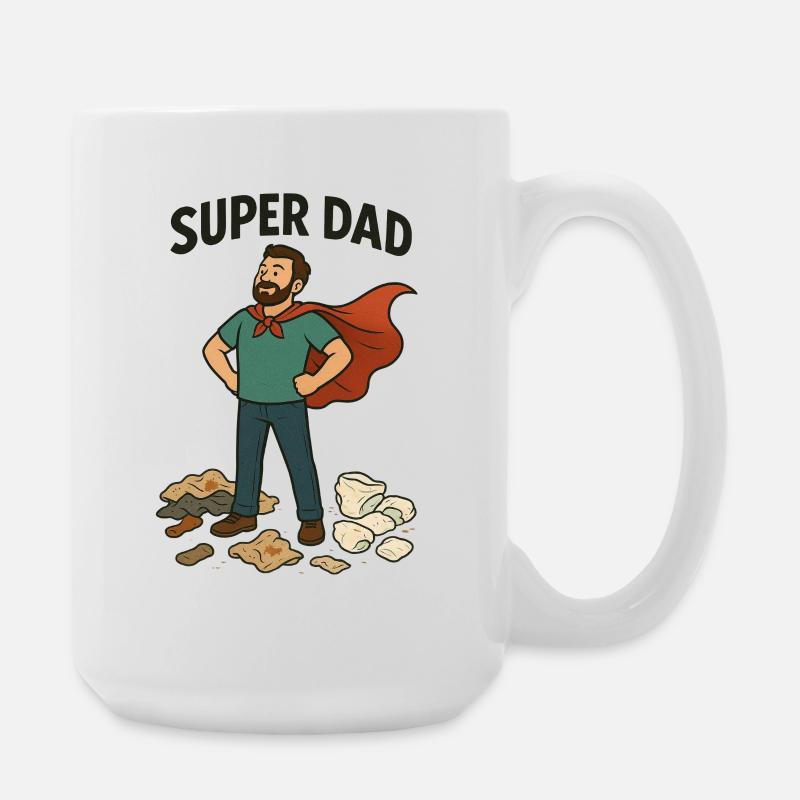 Super Dad Capeheld - Große Tasse 440 ml - Weiß