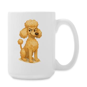 Frecher Pudel Cartoon Malstil - Große Tasse 440 ml - Weiß - Rechts