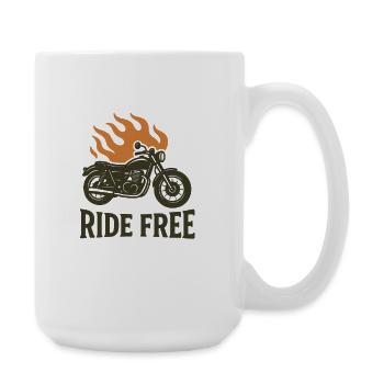 Ride Free – Motorcycle with Flames - Large Mug 440 ml - white - Right