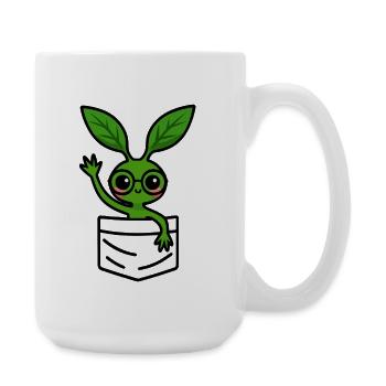 Green Bowtruckle with glasses – friendly - Large Mug 440 ml - white - Right