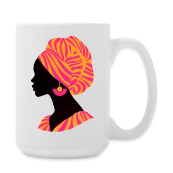 Afrique Femme africaine Design traditionnel - Grande tasse 440 ml - blanc - Droite