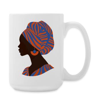 Afrika Afrikanische Frau Traditionelles Design - Große Tasse 440 ml - Weiß - Rechts