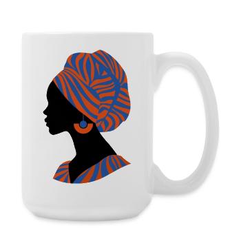 Afrikanische Frau Traditionelles Design Afrika - Große Tasse 440 ml - Weiß - Rechts