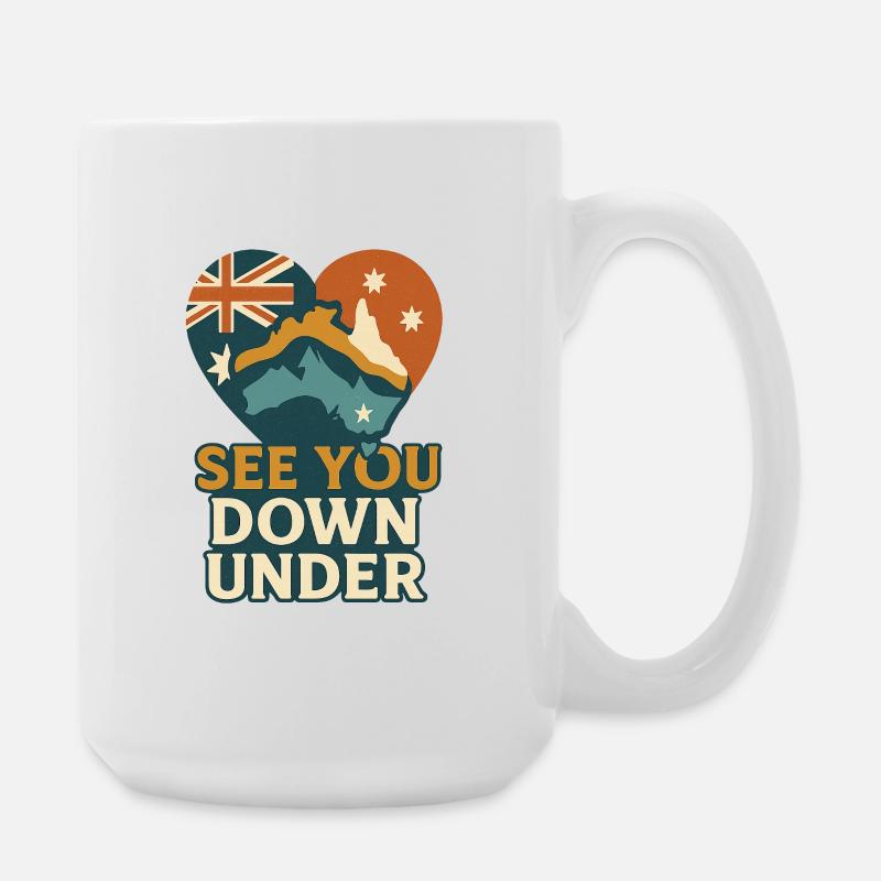 See You Down Under – Australien Shirt - Große Tasse 440 ml - Weiß