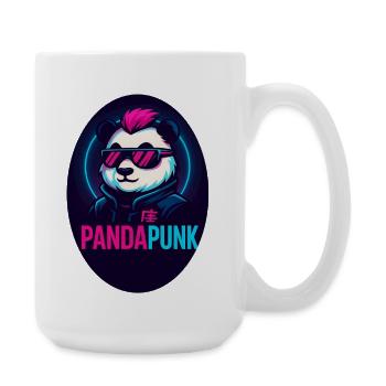 PandaPunk Neon Cyber Panda - Große Tasse 440 ml - Weiß - Rechts