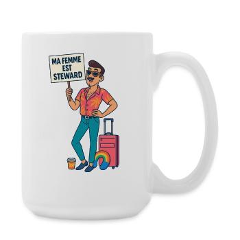 Meine Frau ist Steward - Große Tasse 440 ml - Weiß - Rechts