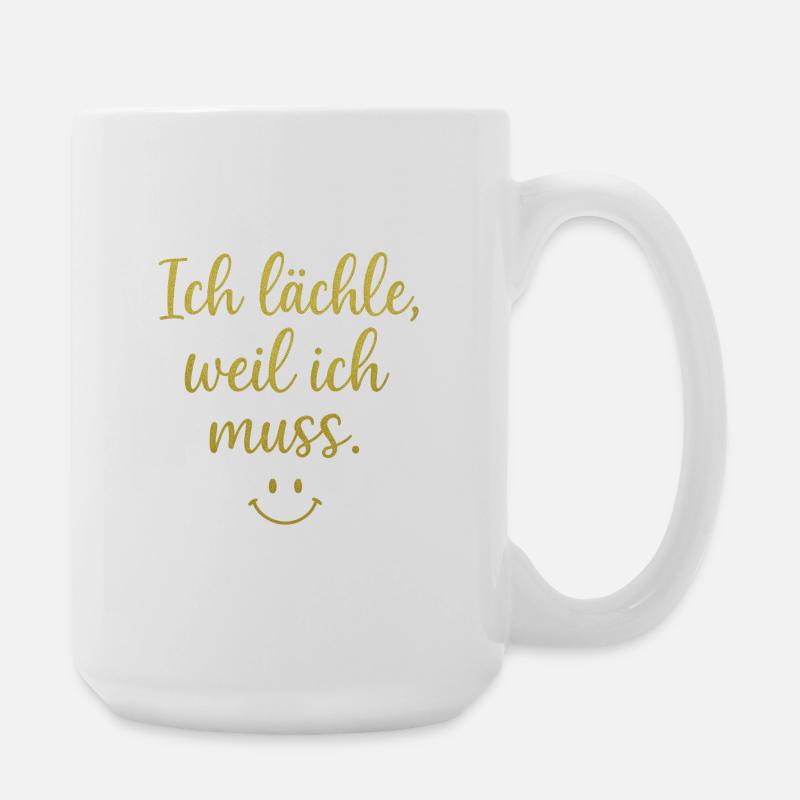 Ich lache, weil ich muss - Große Tasse 440 ml - Weiß