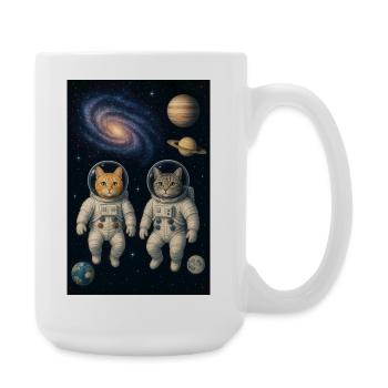 Katzen - Große Tasse 440 ml - Weiß - Rechts