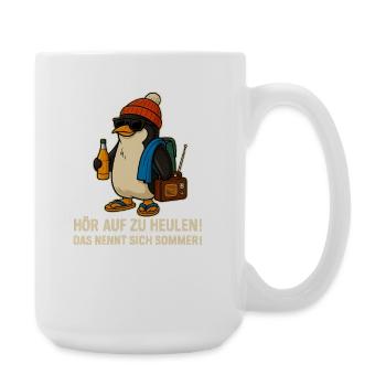 Pingouin d’été avec lunettes de soleil - Grande tasse 440 ml - blanc - Droite
