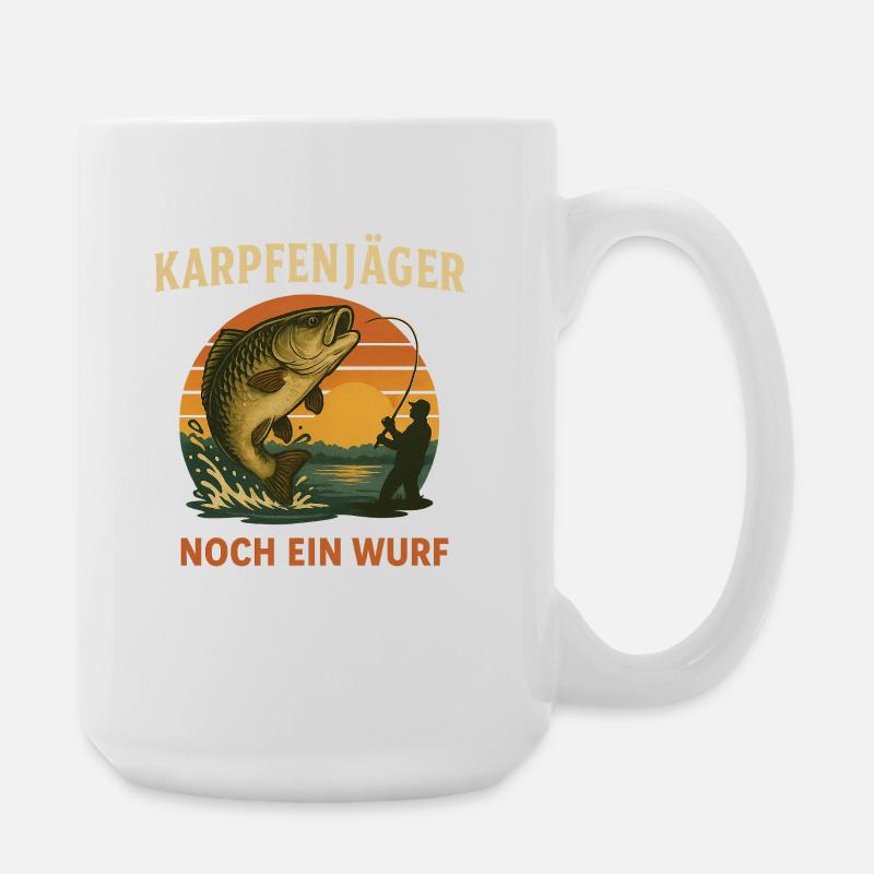 Carp fishing another cast - Large Mug 440 ml - white