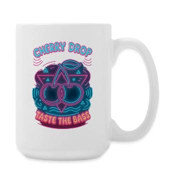 Cherry Drop – Taste the Bass Neon Design - Large Mug 440 ml - white - Right