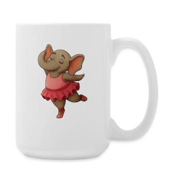 Éléphant dansant en tutu - Grande tasse 440 ml - blanc - Droite